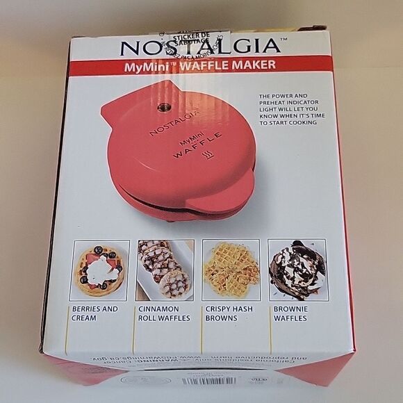 Nostalgia My Mini Waffle Maker New in Box - Picture 2 of 2
